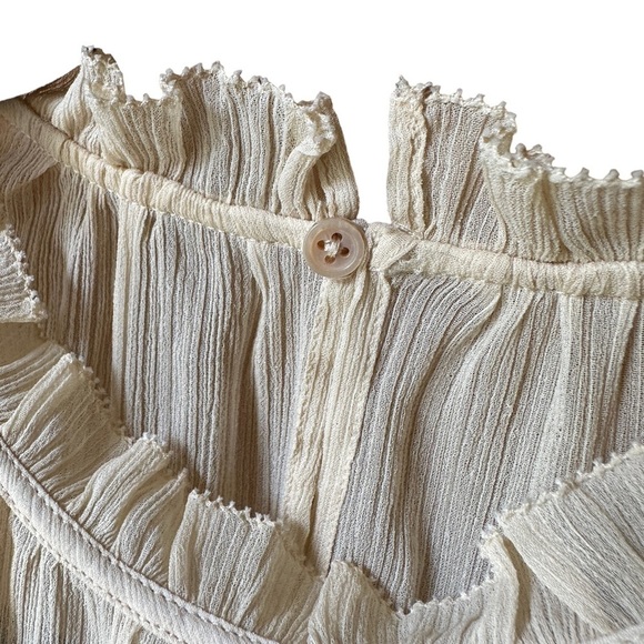 H&M Light Beige Chiffon Maxi Dress | US Size 2 - Picture 9 of 10